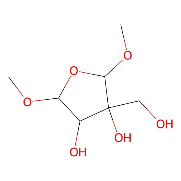 2D Structure of (2S,3R,4R,5R)-3-(hydroxymethyl)-2,5-dimethoxyoxolane-3,4-diol