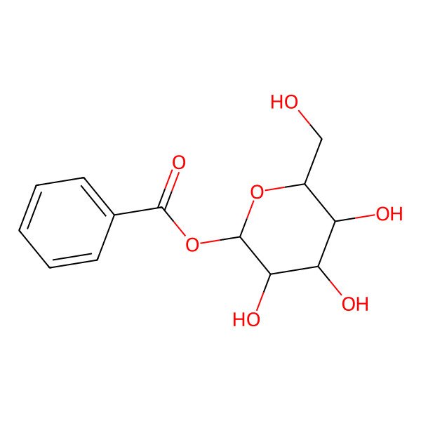 2D Structure of [(2S,3R,4R,5R,6R)-3,4,5-trihydroxy-6-(hydroxymethyl)oxan-2-yl] benzoate
