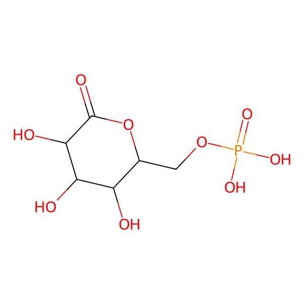 2D Structure of 6-Phospho-L-Glucono-Delta-Lactone