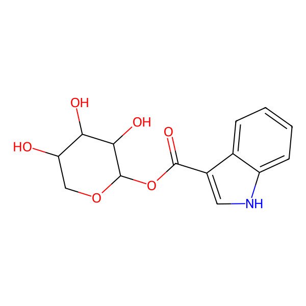 2D Structure of [(2S,3R,4R,5S)-3,4,5-trihydroxyoxan-2-yl] 1H-indole-3-carboxylate