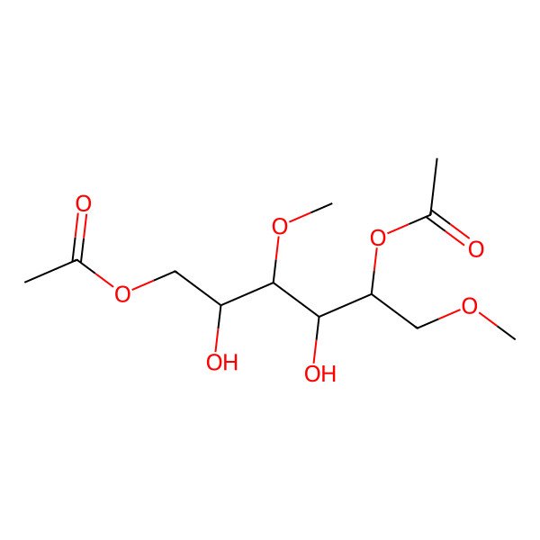 2D Structure of [(2S,3R,4R,5S)-5-acetyloxy-2,4-dihydroxy-3,6-dimethoxyhexyl] acetate