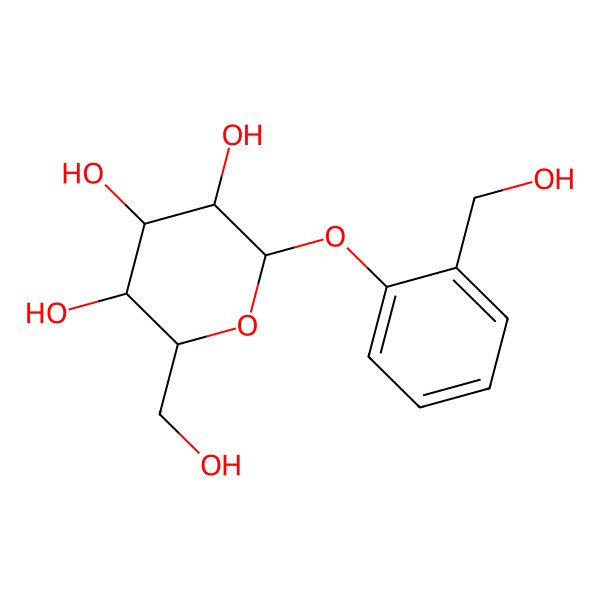 2D Structure of (2S,3R,4R,5S,6R)-2-(hydroxymethyl)-6-[2-(hydroxymethyl)phenoxy]oxane-3,4,5-triol