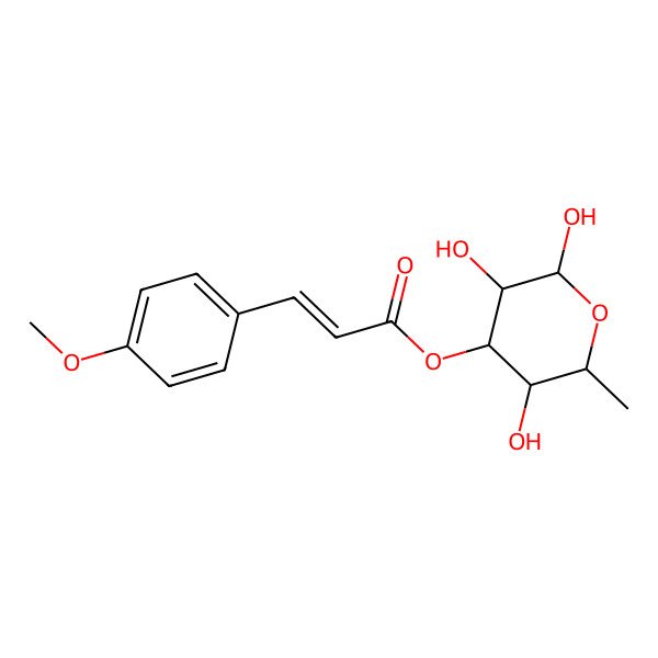2D Structure of [(2S,3R,4R,5S,6S)-2,3,5-trihydroxy-6-methyloxan-4-yl] (E)-3-(4-methoxyphenyl)prop-2-enoate