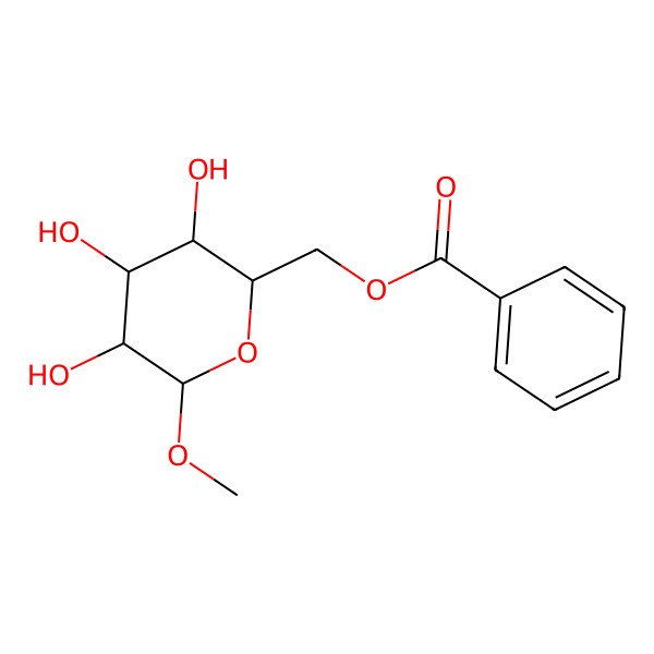 2D Structure of [(2S,3R,4R,5S,6S)-3,4,5-trihydroxy-6-methoxyoxan-2-yl]methyl benzoate