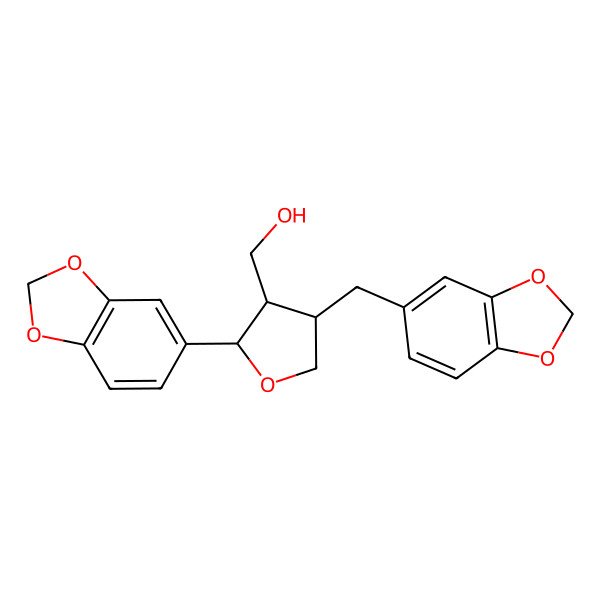 2D Structure of [(2S,3R,4S)-2-(1,3-benzodioxol-5-yl)-4-(1,3-benzodioxol-5-ylmethyl)oxolan-3-yl]methanol