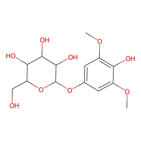 2D Structure of (2S,3R,4S,5R,6R)-2-(4-hydroxy-3,5-dimethoxyphenoxy)-6-(hydroxymethyl)oxane-3,4,5-triol