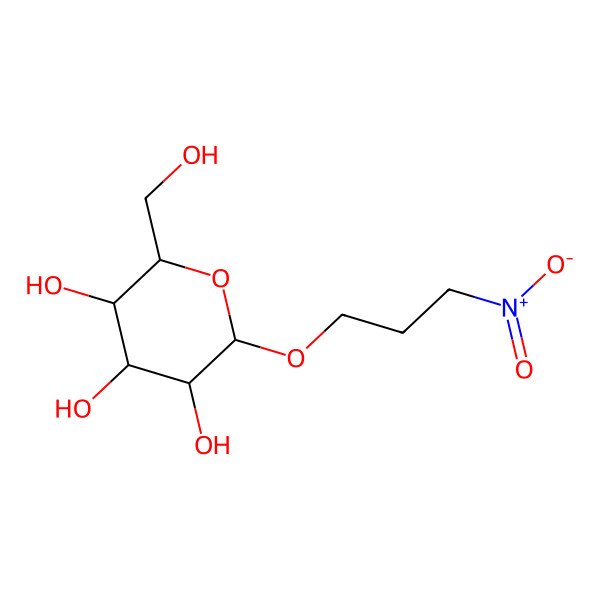 2D Structure of (2S,3R,4S,5R,6R)-2-(hydroxymethyl)-6-(3-nitropropoxy)oxane-3,4,5-triol