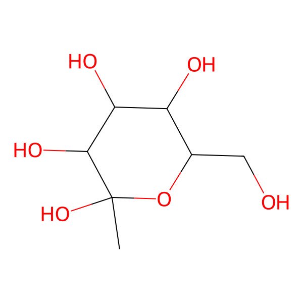 2D Structure of (2S,3R,4S,5R,6R)-6-(hydroxymethyl)-2-methyloxane-2,3,4,5-tetrol