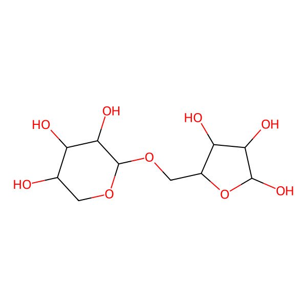 2D Structure of (2S,3R,4S,5S)-2-[[(2S,3R,4R,5S)-3,4,5-trihydroxyoxolan-2-yl]methoxy]oxane-3,4,5-triol