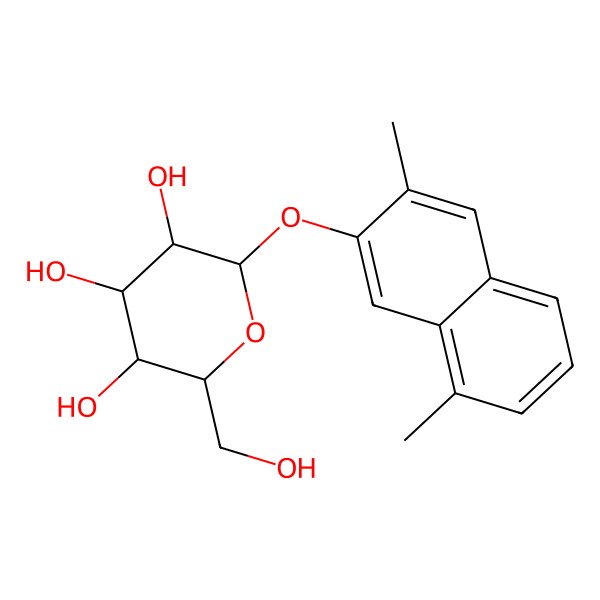 2D Structure of (2S,3R,4S,5S,6R)-2-(3,8-dimethylnaphthalen-2-yl)oxy-6-(hydroxymethyl)oxane-3,4,5-triol