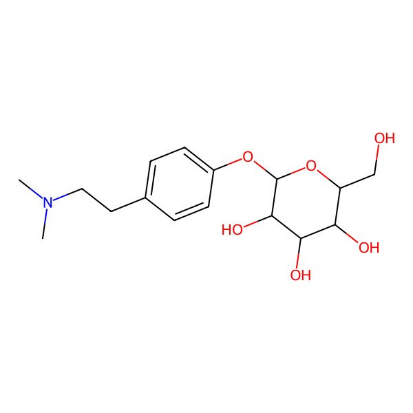 2D Structure of (2S,3R,4S,5S,6R)-2-[4-[2-(dimethylamino)ethyl]phenoxy]-6-(hydroxymethyl)oxane-3,4,5-triol