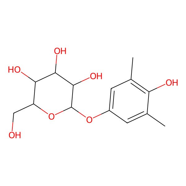2D Structure of (2S,3R,4S,5S,6R)-2-(4-hydroxy-3,5-dimethylphenoxy)-6-(hydroxymethyl)oxane-3,4,5-triol