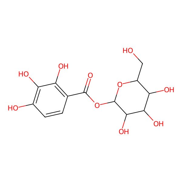 2D Structure of [(2S,3R,4S,5S,6R)-3,4,5-trihydroxy-6-(hydroxymethyl)oxan-2-yl] 2,3,4-trihydroxybenzoate