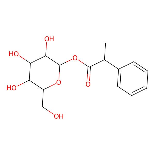 2D Structure of [(2S,3R,4S,5S,6R)-3,4,5-trihydroxy-6-(hydroxymethyl)oxan-2-yl] (2S)-2-phenylpropanoate