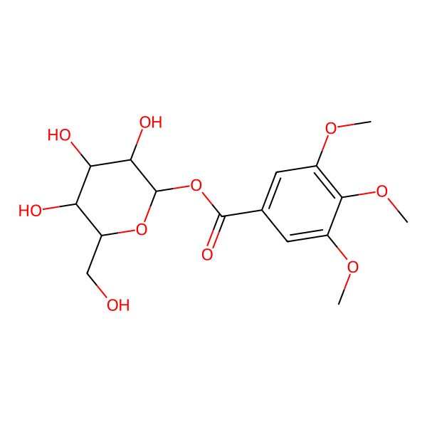 2D Structure of [(2S,3R,4S,5S,6R)-3,4,5-trihydroxy-6-(hydroxymethyl)oxan-2-yl] 3,4,5-trimethoxybenzoate
