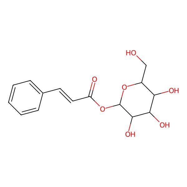 2D Structure of [(2S,3R,4S,5S,6R)-3,4,5-trihydroxy-6-(hydroxymethyl)oxan-2-yl] (Z)-3-phenylprop-2-enoate