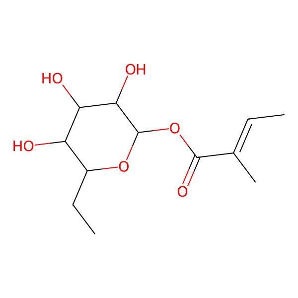 2D Structure of [(2S,3R,4S,5S,6R)-6-ethyl-3,4,5-trihydroxyoxan-2-yl] (E)-2-methylbut-2-enoate