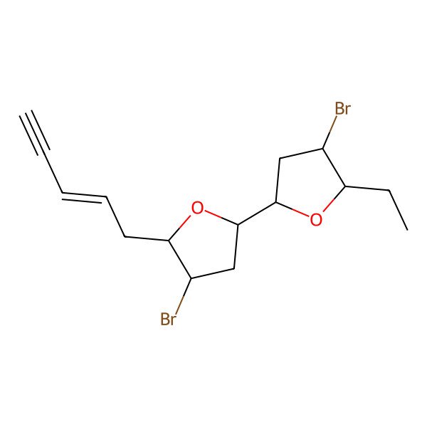 2D Structure of (2S,3R,5S)-3-bromo-5-[(2S,4R,5S)-4-bromo-5-ethyloxolan-2-yl]-2-[(E)-pent-2-en-4-ynyl]oxolane