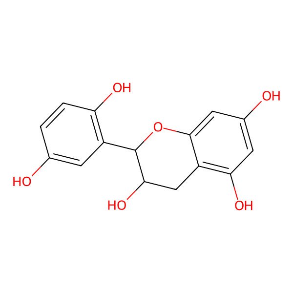 2D Structure of (2S,3S)-2-(2,5-dihydroxyphenyl)-3,4-dihydro-2H-chromene-3,5,7-triol