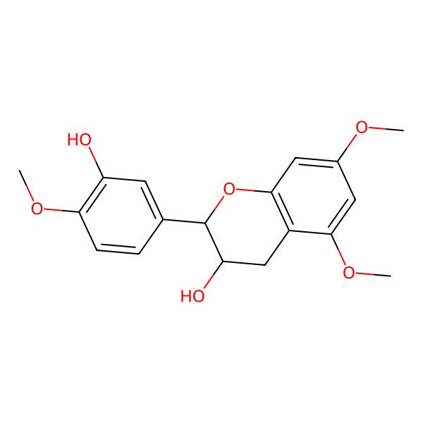 2D Structure of (2S,3S)-2-(3-hydroxy-4-methoxyphenyl)-5,7-dimethoxy-3,4-dihydro-2H-chromen-3-ol