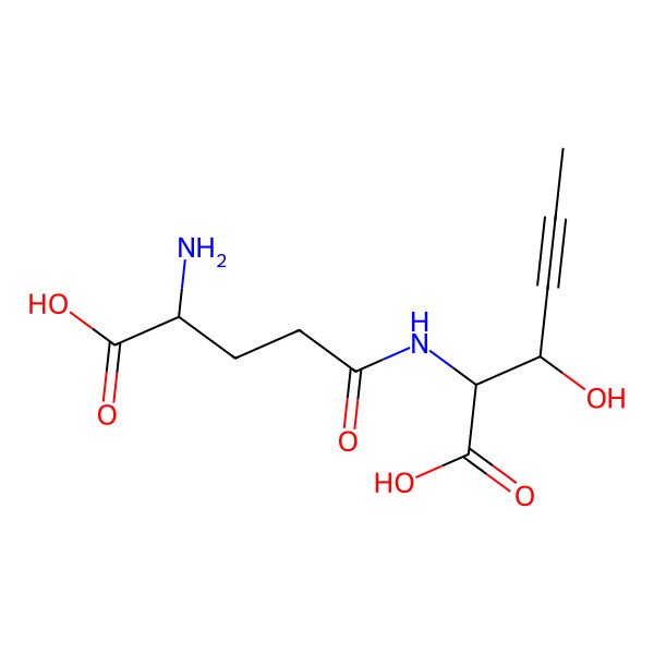 2D Structure of (2S,3S)-2-[[(4S)-4-amino-4-carboxybutanoyl]amino]-3-hydroxyhex-4-ynoic acid