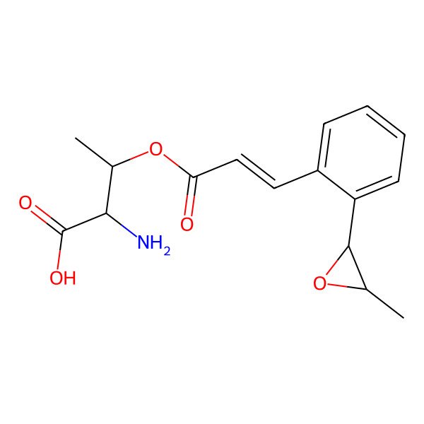 2D Structure of O-(2-(3-methyloxiranyl) cinnamoyl) threonine