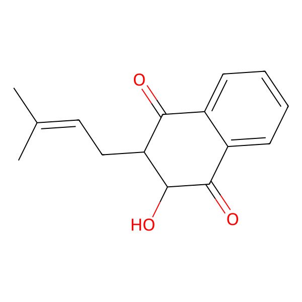 2D Structure of (2S,3S)-2-hydroxy-3-(3-methylbut-2-enyl)-2,3-dihydronaphthalene-1,4-dione