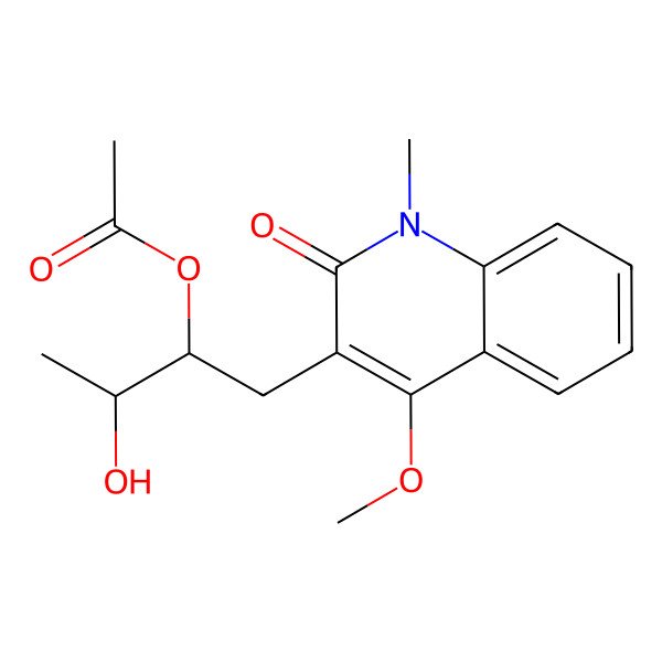 2D Structure of [(2S,3S)-3-hydroxy-1-(4-methoxy-1-methyl-2-oxoquinolin-3-yl)butan-2-yl] acetate