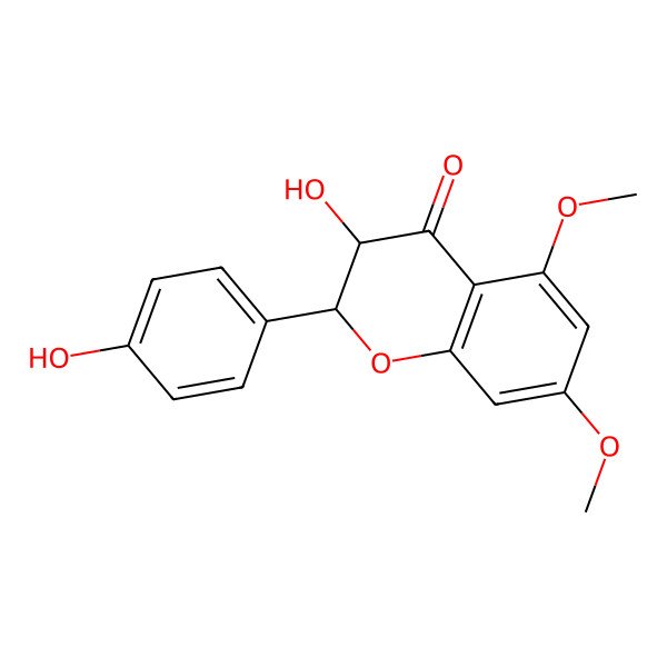 2D Structure of (2S,3S)-3-hydroxy-2-(4-hydroxyphenyl)-5,7-dimethoxy-2,3-dihydrochromen-4-one