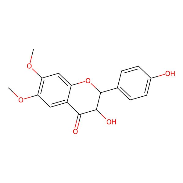 2D Structure of (2S,3S)-3-hydroxy-2-(4-hydroxyphenyl)-6,7-dimethoxy-2,3-dihydrochromen-4-one