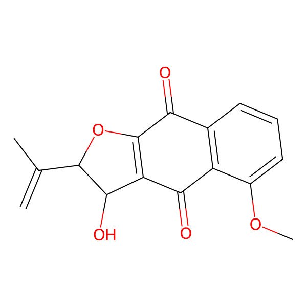 2D Structure of (2S,3S)-3-hydroxy-5-methoxy-2-prop-1-en-2-yl-2,3-dihydrobenzo[f][1]benzofuran-4,9-dione