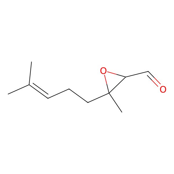 2D Structure of (2S,3S)-3-methyl-3-(4-methylpent-3-enyl)oxirane-2-carbaldehyde