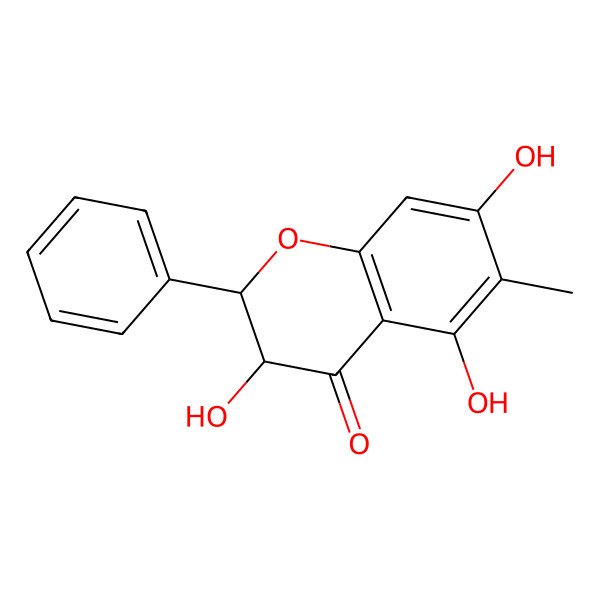 2D Structure of (2S,3S)-3,5,7-trihydroxy-6-methyl-2-phenyl-2,3-dihydrochromen-4-one 2D Structure of (2S,3S)-3,5,7-trihydroxy-6-methyl-2-phenyl-2,3-dihydrochromen-4-one