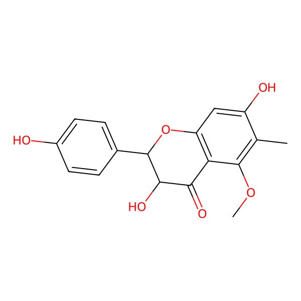 2D Structure of (2S,3S)-3,7,4'-Trihydroxy-5-methoxy-6-methylflavanone
