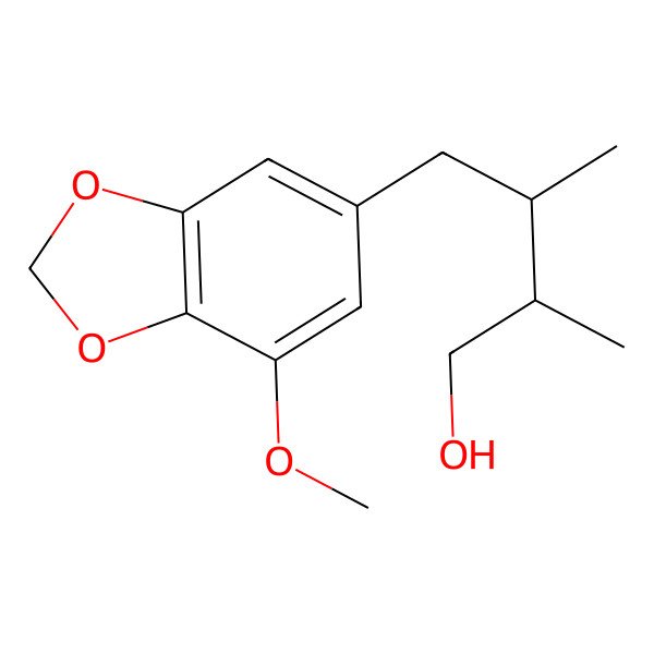 2D Structure of (2S,3S)-4-(7-methoxy-1,3-benzodioxol-5-yl)-2,3-dimethylbutan-1-ol