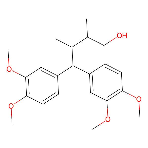 2D Structure of (2S,3S)-4,4-bis(3,4-dimethoxyphenyl)-2,3-dimethylbutan-1-ol