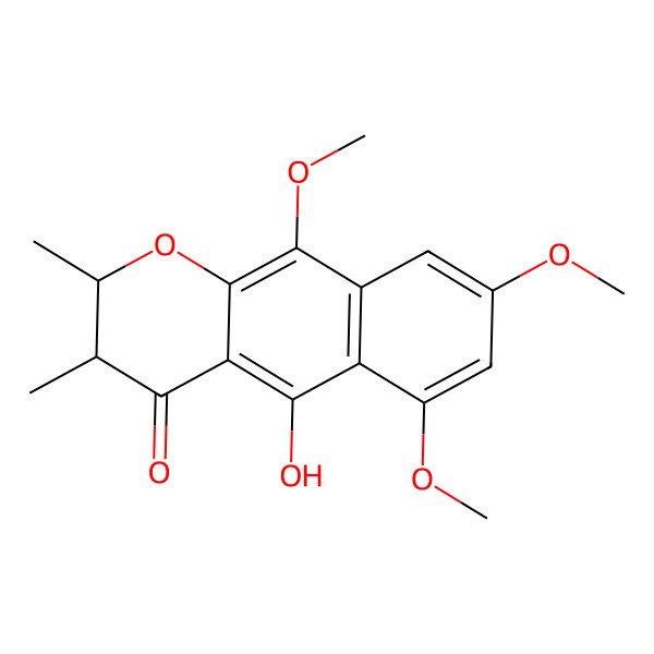 2D Structure of (2S,3S)-5-hydroxy-6,8,10-trimethoxy-2,3-dimethyl-4H-2,3-dihydronaphtho[2,3-b]pyran-4-one