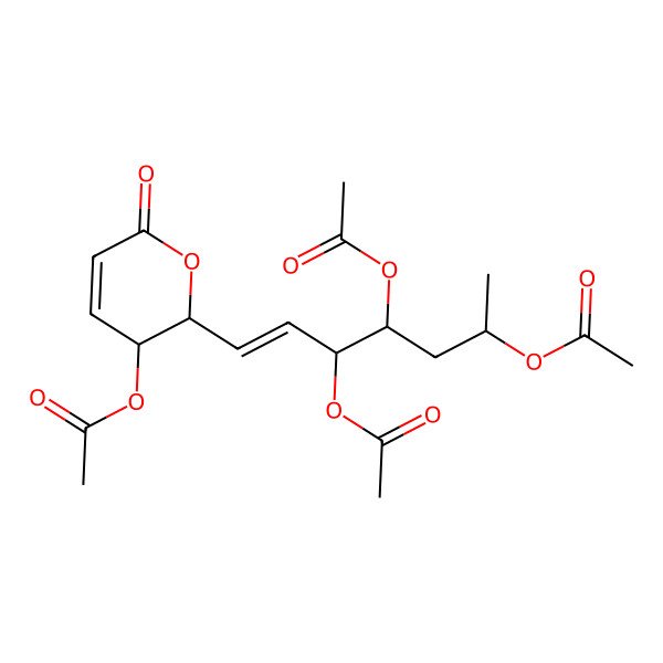 2D Structure of [(2S,3S)-6-oxo-2-[(Z,3S,4S,6R)-3,4,6-triacetyloxyhept-1-enyl]-2,3-dihydropyran-3-yl] acetate
