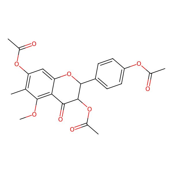2D Structure of [(2S,3S)-7-acetyloxy-2-(4-acetyloxyphenyl)-5-methoxy-6-methyl-4-oxo-2,3-dihydrochromen-3-yl] acetate