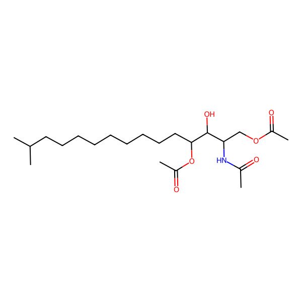 2D Structure of [(2S,3S,4R)-2-acetamido-4-acetyloxy-3-hydroxy-14-methylpentadecyl] acetate
