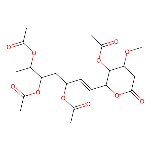 2D Structure of [(2S,3S,4R)-4-methoxy-6-oxo-2-[(E,3S,5R,6S)-3,5,6-triacetyloxyhept-1-enyl]oxan-3-yl] acetate