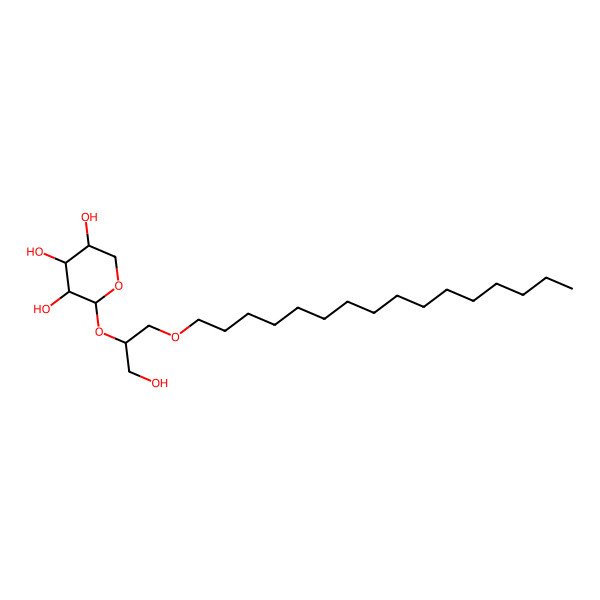 2D Structure of (2S,3S,4R,5R)-2-[(2R)-1-hexadecoxy-3-hydroxypropan-2-yl]oxyoxane-3,4,5-triol