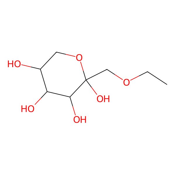 2D Structure of (2S,3S,4R,5R)-2-(ethoxymethyl)oxane-2,3,4,5-tetrol