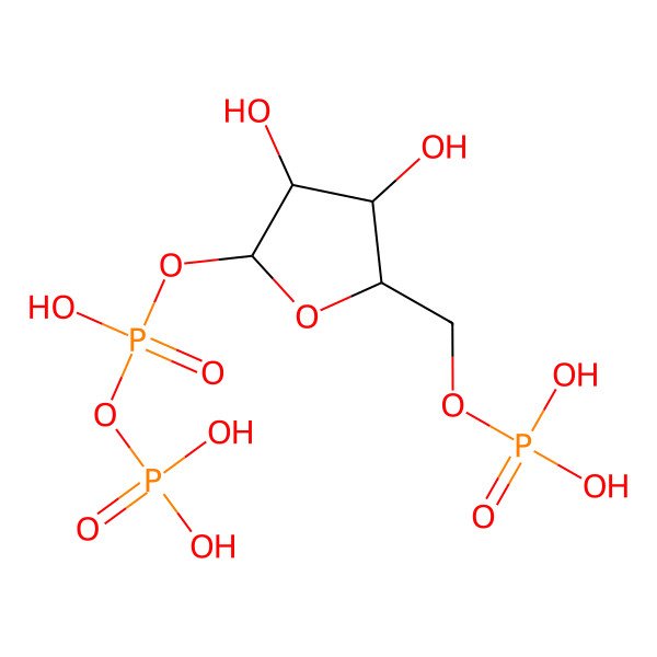 2D Structure of [(2S,3S,4R,5R)-3,4-dihydroxy-5-(phosphonooxymethyl)oxolan-2-yl] phosphono hydrogen phosphate