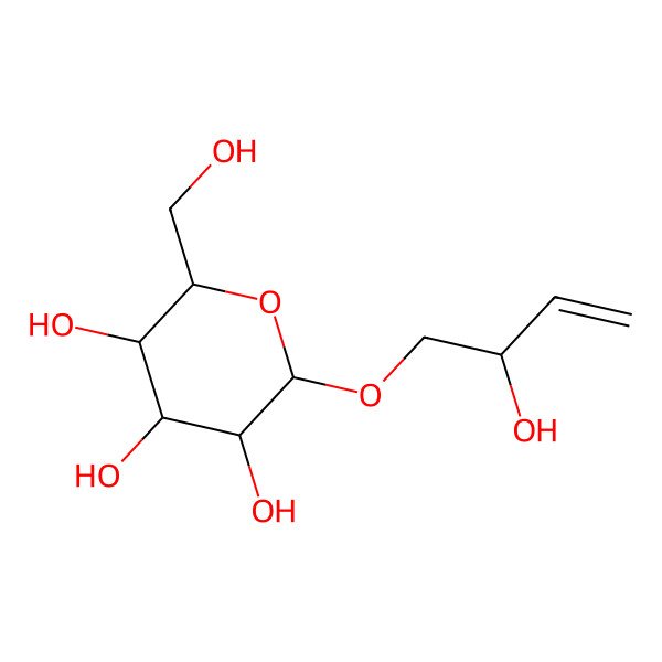 2D Structure of (2S,3S,4R,5R,6S)-2-(2-hydroxybut-3-enoxy)-6-(hydroxymethyl)oxane-3,4,5-triol