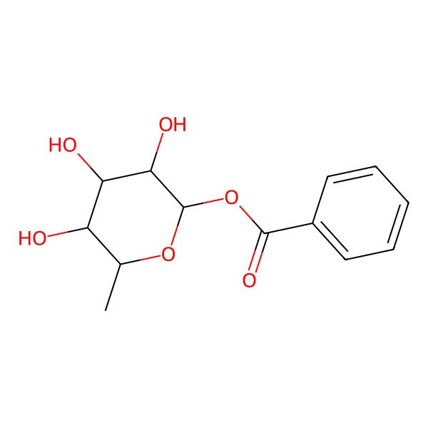2D Structure of [(2S,3S,4R,5R,6S)-3,4,5-trihydroxy-6-methyloxan-2-yl] benzoate