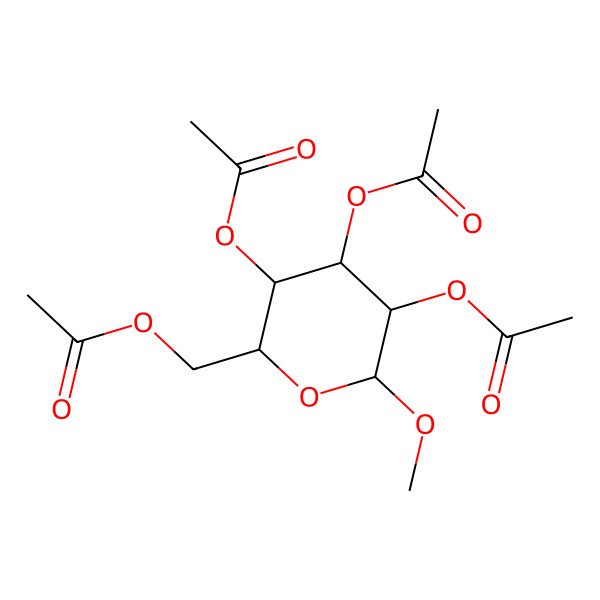 2D Structure of [(2S,3S,4R,5S,6S)-3,4,5-triacetyloxy-6-methoxyoxan-2-yl]methyl acetate
