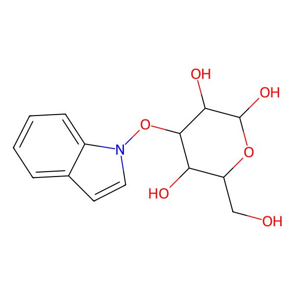 2D Structure of (2S,3S,4R,5S,6S)-6-(hydroxymethyl)-4-indol-1-yloxyoxane-2,3,5-triol