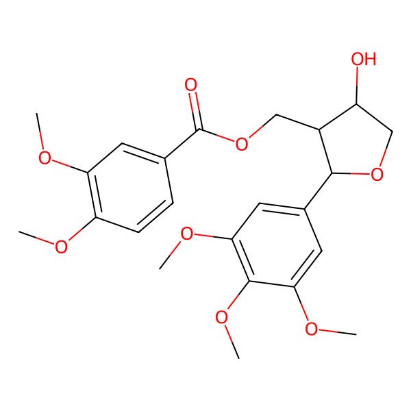 2D Structure of [(2S,3S,4S)-4-hydroxy-2-(3,4,5-trimethoxyphenyl)oxolan-3-yl]methyl 3,4-dimethoxybenzoate