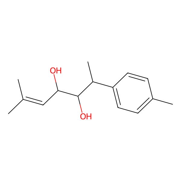 2D Structure of (2S,3S,4S)-6-methyl-2-(4-methylphenyl)hept-5-ene-3,4-diol